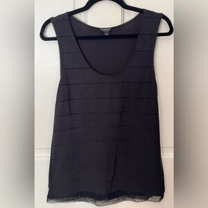 Ann Taylor Black Textured Tank Top
